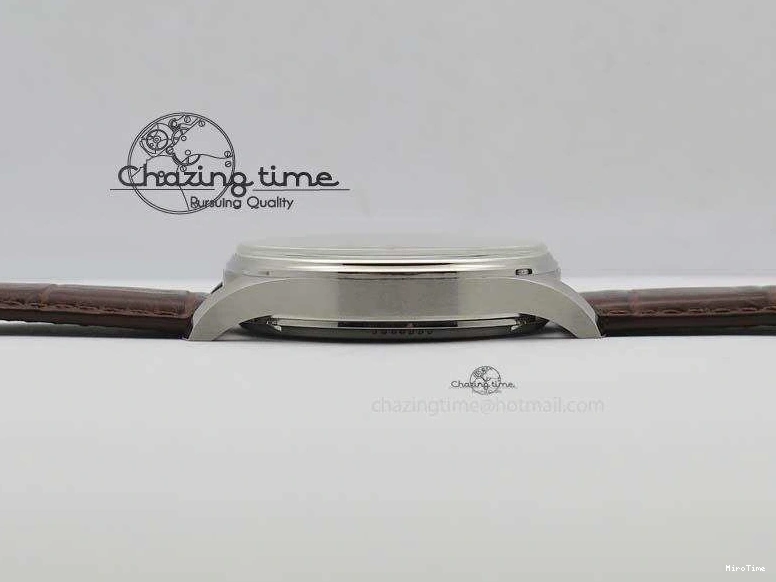 MIROTIME 0507 Sustainable Portuguese IW5444 SS White Dial RG Numbers On Brown Leather Strap A 7256